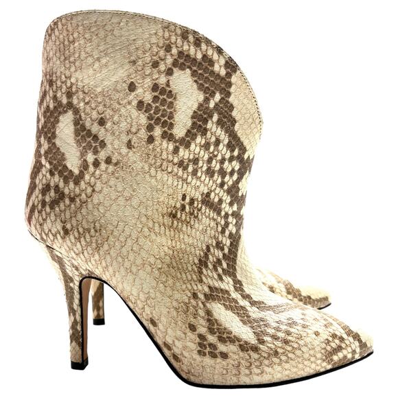 PARIS TEXAS Animal Print Embossed Leather Ankle Boots EU 39.5 US 9.5 Neutral NWT - Picture 2 of 13